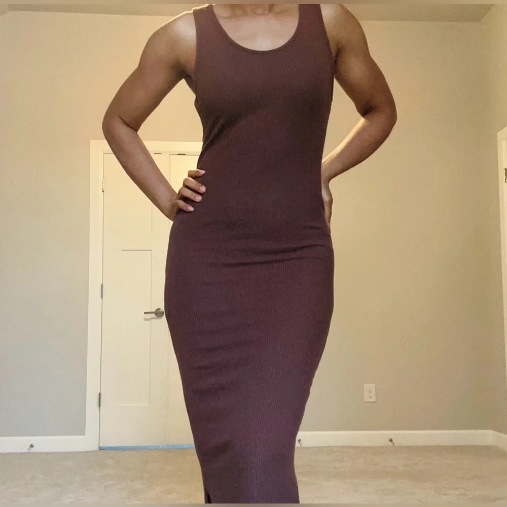 Chocolate Brown Maxi Bodycon Dress - Picture 7 of 14